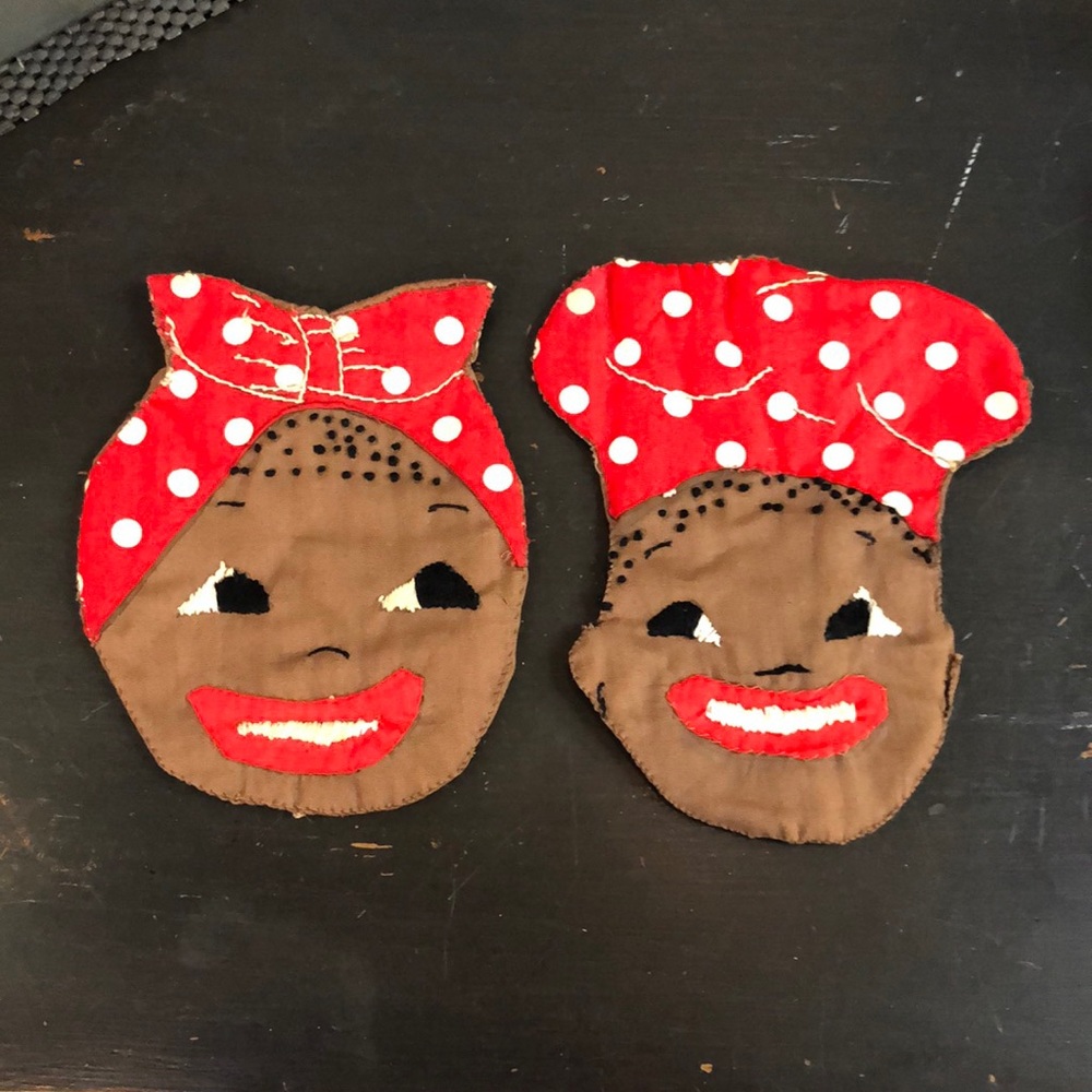 Vintage Handmade Americana pot holders.